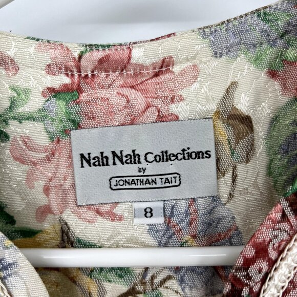 Vintage 80's Nah Nah Collections by Jonathan Tait Pastel Floral Blazer Womens 8 - Picture 2 of 3